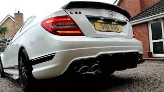 Mercedes C63 AMG Secondary cat delete cold start