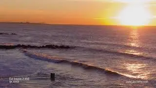 Ocean Sunrise Aerial Drone video 5K RAW in Arverne, NY 2