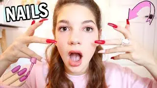 Wearing long acrylic nails FOR 24 HOURS!! *Christmas edition*