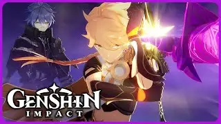 Traveler & Flins vs Wild Hunt Cutscene - Genshin Impact 6.0 / Luna 1