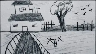House pencil easy drawing ideas #how to draw amazing house scenery drawing #