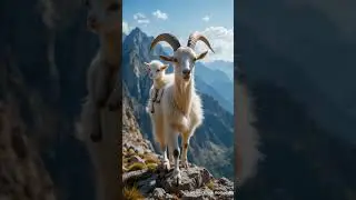 Mother goat carrying her kid up the mountain #mountaingoat #wildwildlife # #wildnature #goat #goats