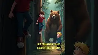 Two Friends and Bear #shorts #cartoon #story #kids #animatedstories  #shortsvideo #moralstory
