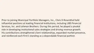 Chris D Rosenthal - A Income-and-Growth Navigator - Novelty, Ohio