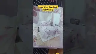 Purple and white Floral Cotton SuperKing Bedsheet #unboxing #myntra