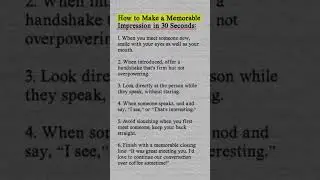 How to Leave a Lasting Impression in Seconds