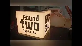 Acrylic led board for corner installation, round two vagator goa