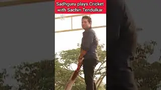 Master with Blaster |Sadhguru plays cricket with Sachin #short #shortvideo #sadhguru #sachin #ipl