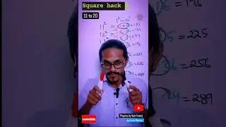 Square hack 11 to 20  🥳💥💯 wow trick #maths #mathsshortcuts #mathematics #trending #banking