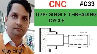 #C33 - G78 Single Threading Cycle (सिंगल थ्रेडिंग cycle (G92,GSA में)