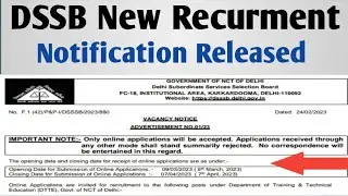 DSSSB new Recurment 2023.iti instructor delhi..