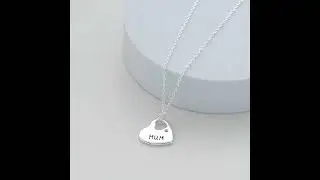 Mum Heart Necklace Created with Zircondia&reg; Crystals by Philip Jones Jewellery