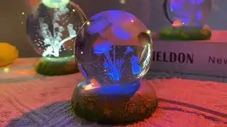 3D Crystal Ball Rose Carnation Flower Crystal Ball Night Light with Glowing check description to buy