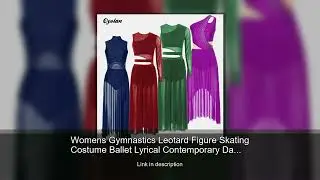 Womens Gymnastics Leotard Figure Skating Costume Ballet Lyrical Contemporary Dance Dresses Side