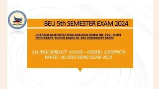 BEU Patna CSE 5th Sem B.Tech  Syllabus 2018 onwards all Subjects PYQ Analysis based on lastest exam