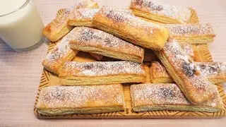 Crispy Sugar Cookies on Quick Puff Pastry ! Homemade Cookies Recipe ! Easyvideo