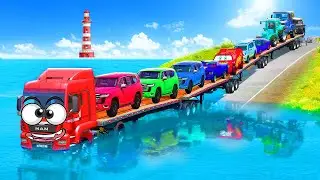 BIG Truck vs LITTLE Car on Speed Bumps &ndash; One Hit Starts the Chaos &ndash; BeamNG.DRIVE Part 28. 🚛