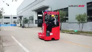 Multi directional forklift with side shifter for handling long material