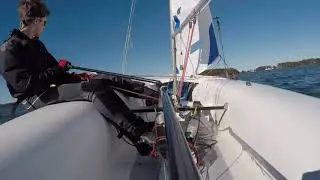 420 Sailing Practice. Skipper Evan, Crew Holladay.