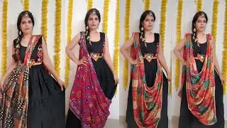 Easy & Latest Dupatta Drape for Navaratri|| how to wear Dupatta for Garba || #garba #navaratri 