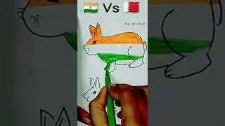 India Vs Bahrain Flags Drawing On Rabbit 🐇🇮🇳🇧🇭#shorts #shortsfeed #trendingshorts #art