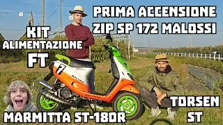 Prima accensione Zip Sp 172 Malossi con marmitta ScooterTube St-180r + Kit Alimentazione FT FaroTube