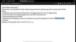 gak bisa login lakukan Update Password Verval