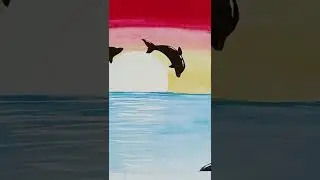 Levitating|HimanshiSheoran Art's|Landscape| #shorts #trending #colourful #dolphin