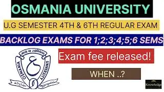 REGULAR AND BACKLOG EXAMINATION FEE NOTIFICATION 2025| OSMANIA UNIVERSITY HAS RELEASED THE FEE💯|
