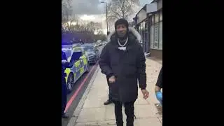 Digga D - flexing fully flooded diamond &ldquo;Pyrex&rdquo; chain being harassed by police officers