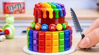 Miniature Rainbow Chocolate Cake Decorating With KITKAT 🌈 Tiny Rainbow Cake, Tiny Chocolate Cake