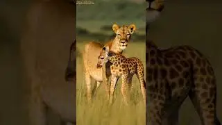 Heartbreaking Moment: Giraffe Watches as Lioness Kills Her Calf in 8K. #shortvideo #shortsfeed