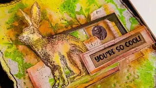 Mixed media art journal page tutorial 🖍️🎨🖌️ using water soluble oil pastels.