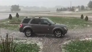 2012 Ford Escape being beat by hail in Nebraska, 9 9 2015 Storm, Dent Removal Springfield, IL