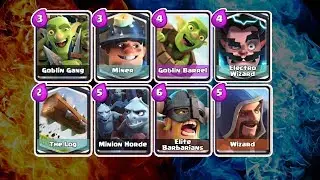 Clash Royale Deck 3.9 Elixir | THE LOG | ELITE BARBARIANS | ELECTRO WIZARD | MINER