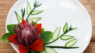 Art In Red Bell Pepper Flower Carving - Vegetable Flower Carving Designs