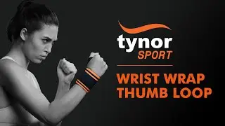 WRIST WRAP WITH THUMB LOOP (3 01) for increasing grip and strength of wrist, hand during exercise.