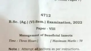 Management of beneficial insects 2022 previous year paper bsc agriculture 6th semester