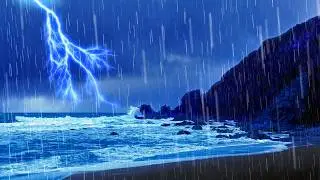 HUGE Thunderstorm with Ocean Sounds for Deep Sleep