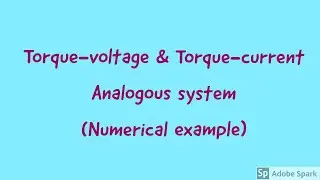 #Torque#Voltage#Torque#Current#Analogy ||Torque-Voltage & Torque-Current Analogy (Numerical Example)