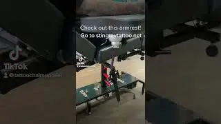 Armrest on the tattoo chair