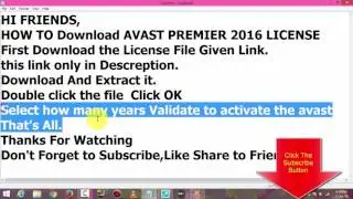 How To Download the Avast Premier License File 2016 FREE