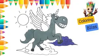 Unicorn Drawing Page | Coloring Bliss 007