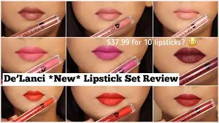 De'Lanci Multicolor Aesthetics Matte Lipstick Set Swatches & Review || All Shades *New Lauch*