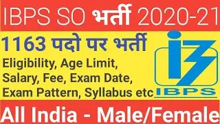 IBPS SO Notification 2020-21 | IBPS SO Recruitment 2020-21 Eligibility, Exam Date, Center & Syllabus