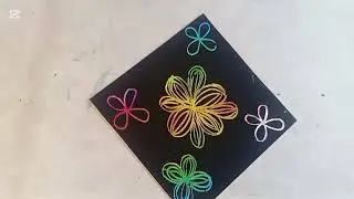 How to scratch  Rainbow Flowers on Black Paper | Easy Gel Pen/Acrylic Pen Art for Beginners