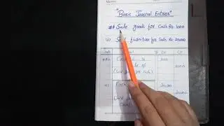 Basic journal entry | Sale goods for Cash | Class 11