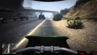 Grand Theft Auto V Franklin rides his Western Bagger motorcycle Walkthrough Gameplay Mission