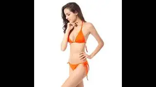 Solid lace-up bikini