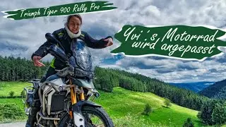 🙋 Yvi´s Triumph Tiger 900 Rally Pro wird an ihre Bedürfnisse angepasst 🏍